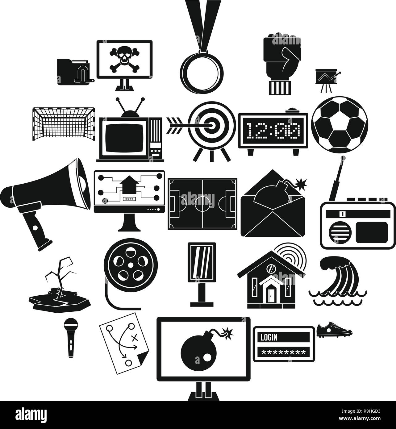 TV icons set, simple style Stock Vector Image & Art - Alamy