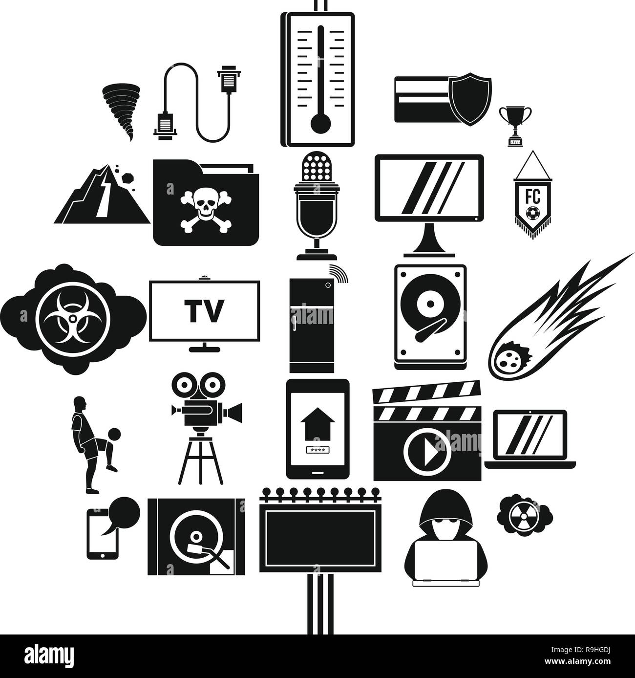 Televisor icons set, simple style Stock Vector Image & Art - Alamy