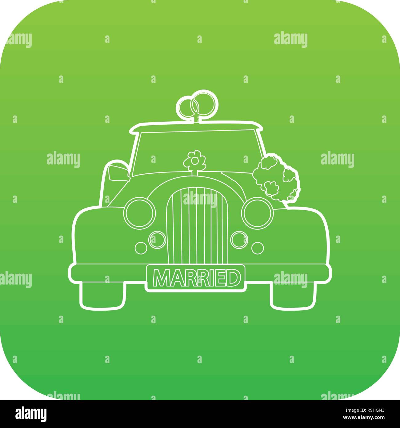 Wedding car icon green vector Stock Vector Image & Art - Alamy