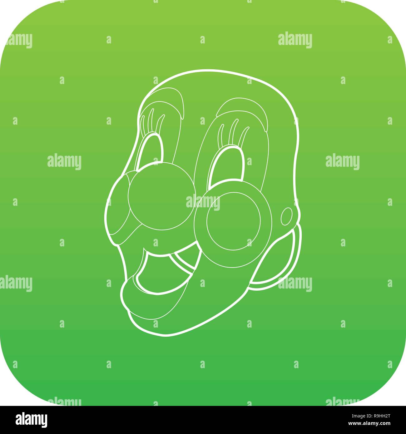 Clown mask icon green vector Stock Vector Image & Art - Alamy