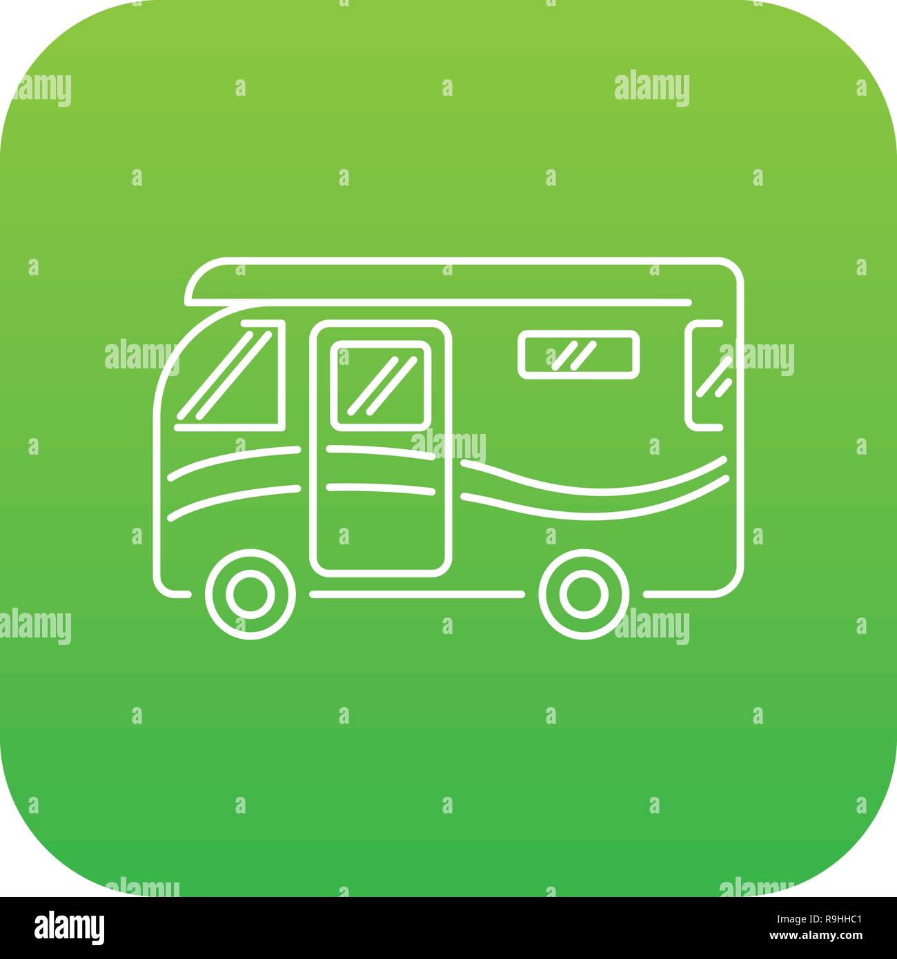 Traveling camper van icon green vector Stock Vector Image & Art - Alamy