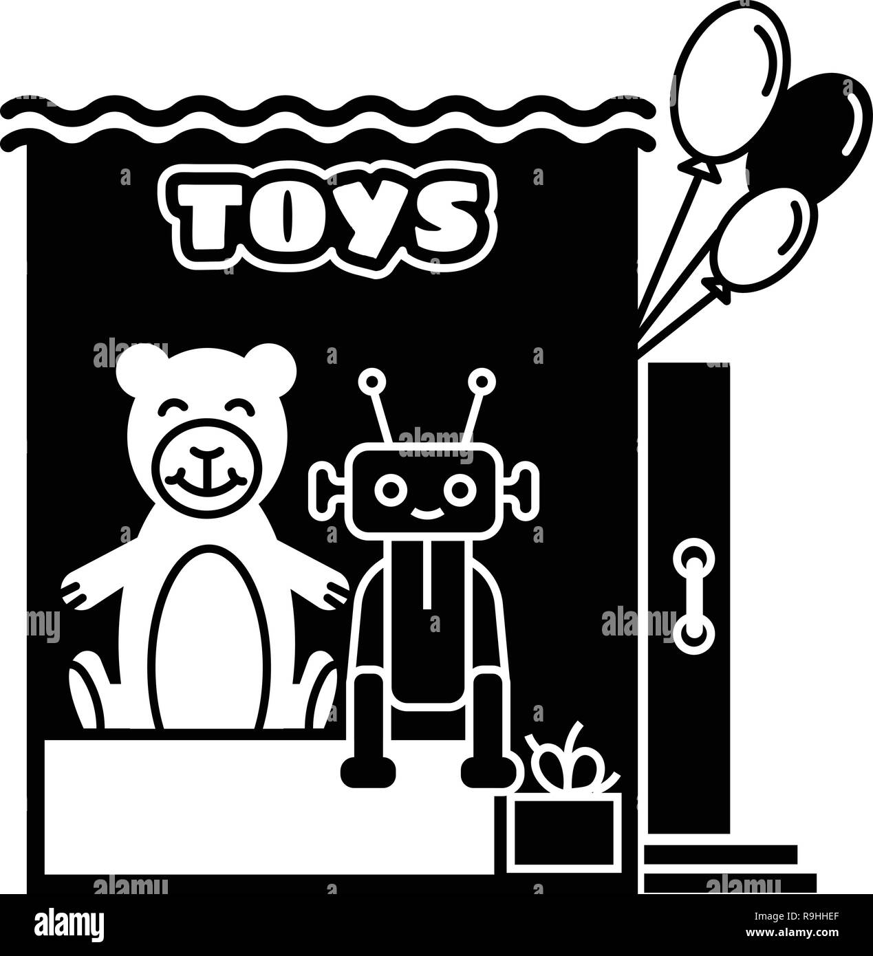 Toy kiosk icon, simple style Stock Vector