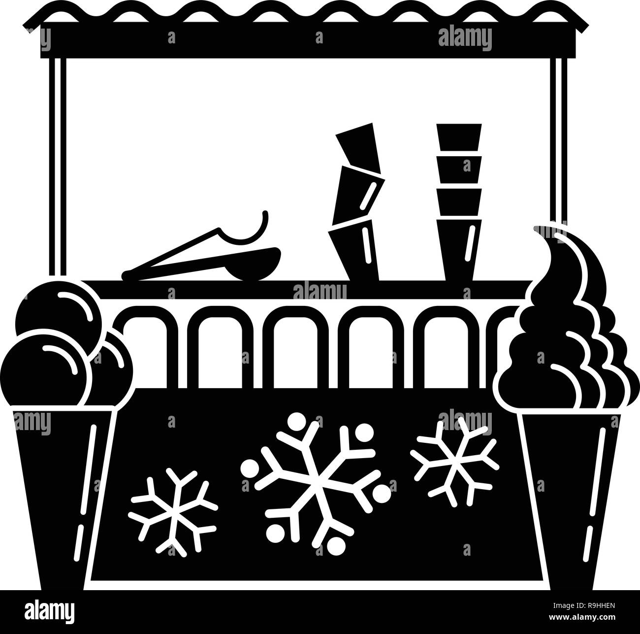 Ice cream kiosk icon, simple style Stock Vector