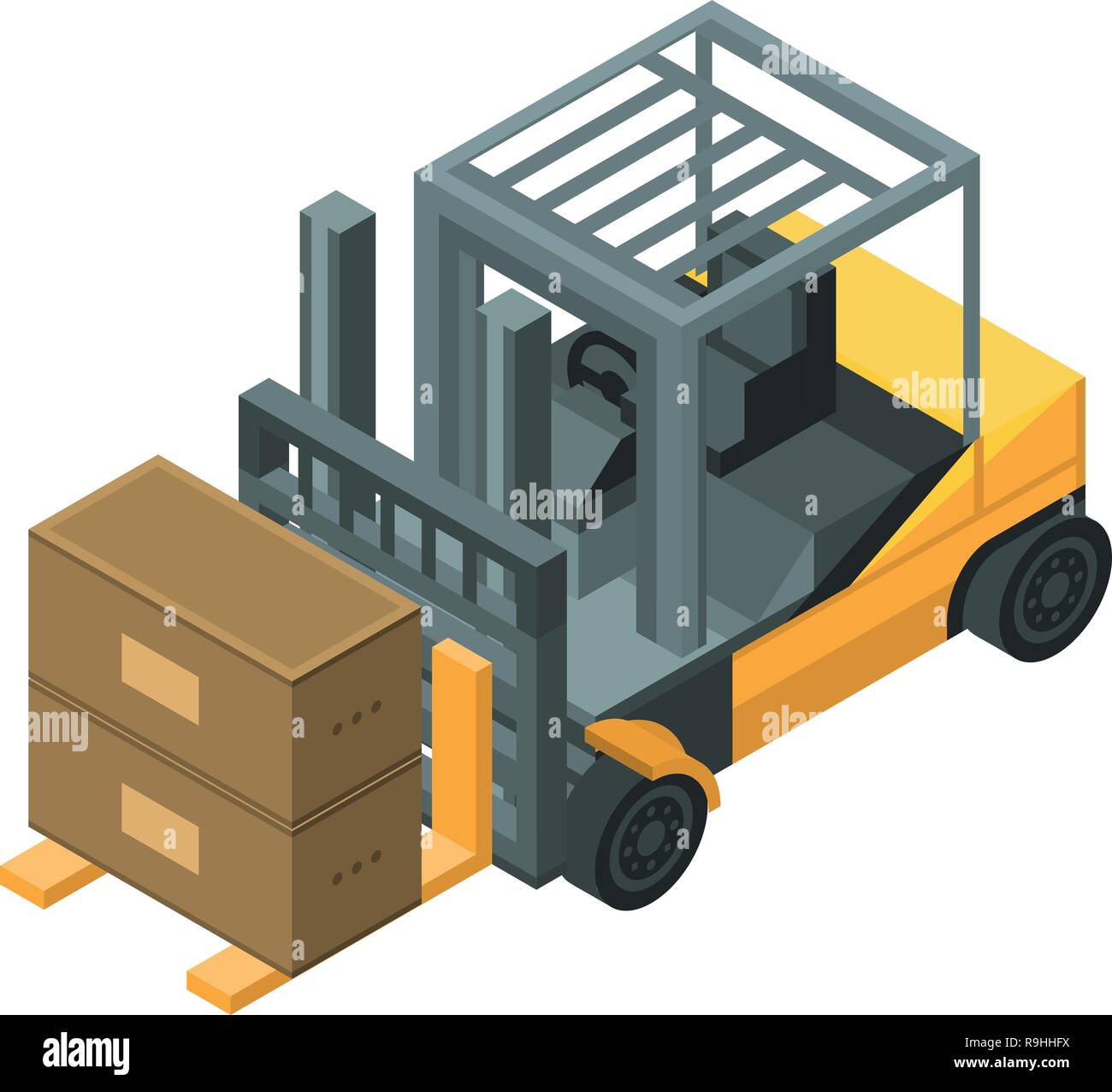 Forklift icon, isometric style Stock Vector