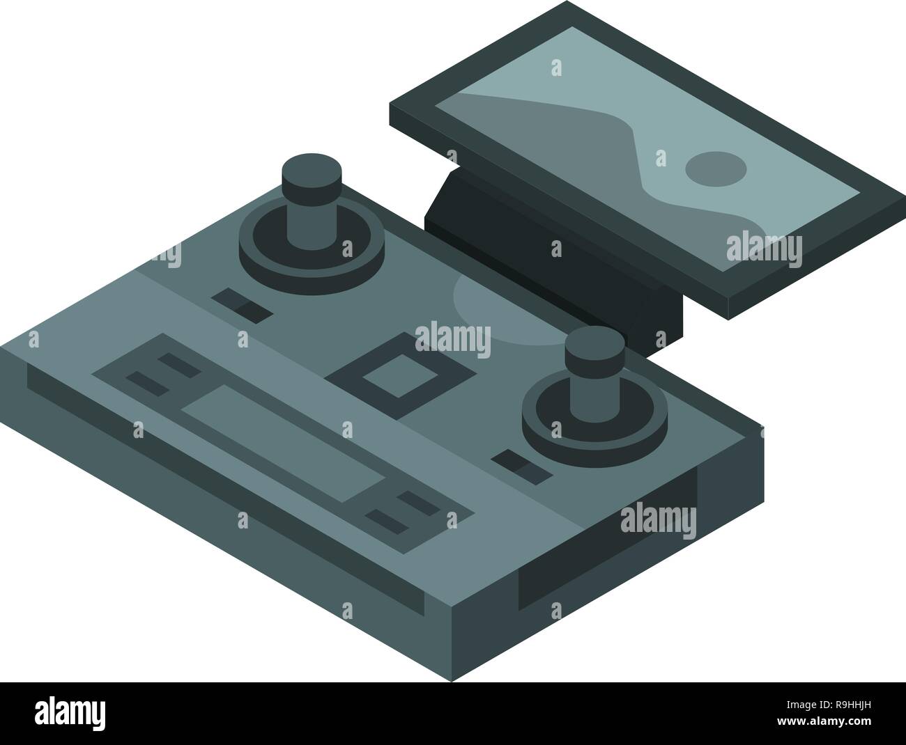 Smartphone drone control icon, isometric style Stock Vector