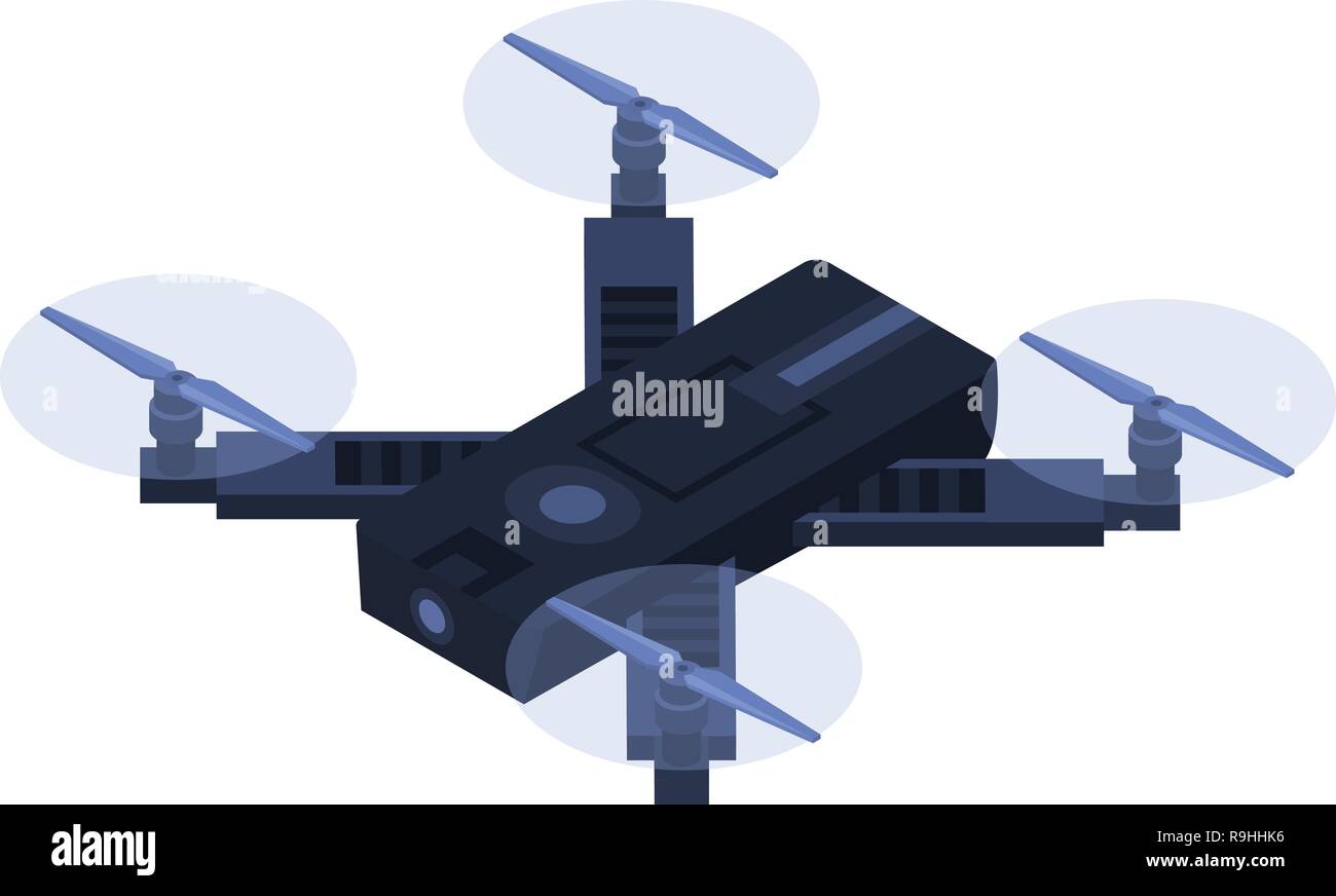 Small quadrocopter icon, isometric style Stock Vector