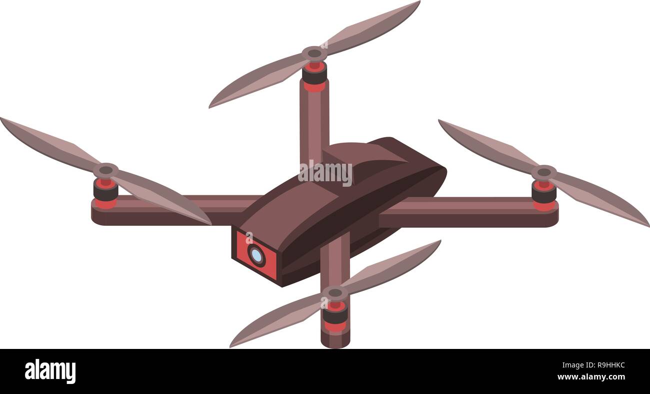Spy drone icon, isometric style Stock Vector