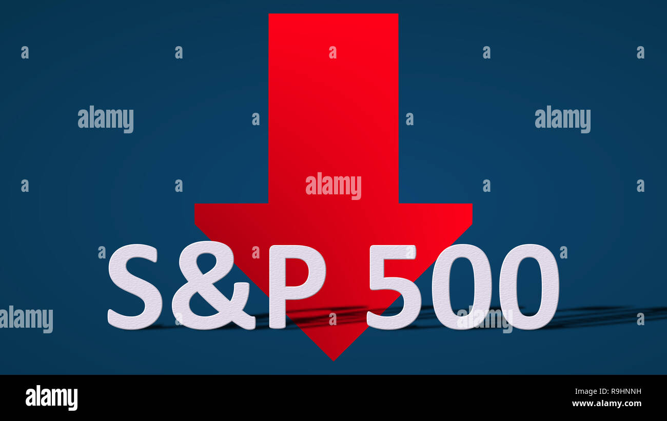 The American Stock Market Index S P 500 Is Falling The Red Arrow Behind The S P 500 Label Is Showing Downwards On A Blue Background And Symbolizes Stock Photo Alamy