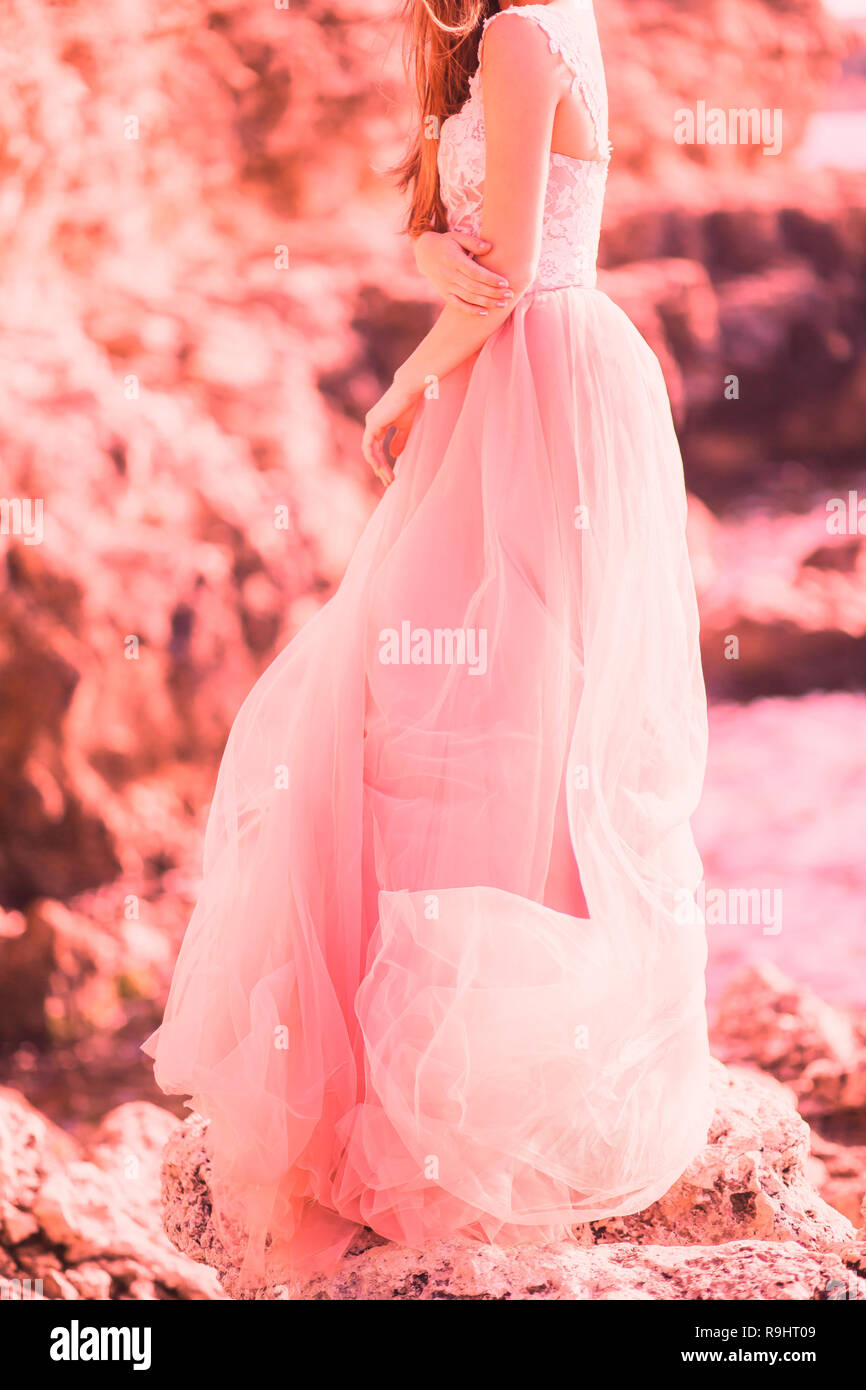 girl in the pink dress