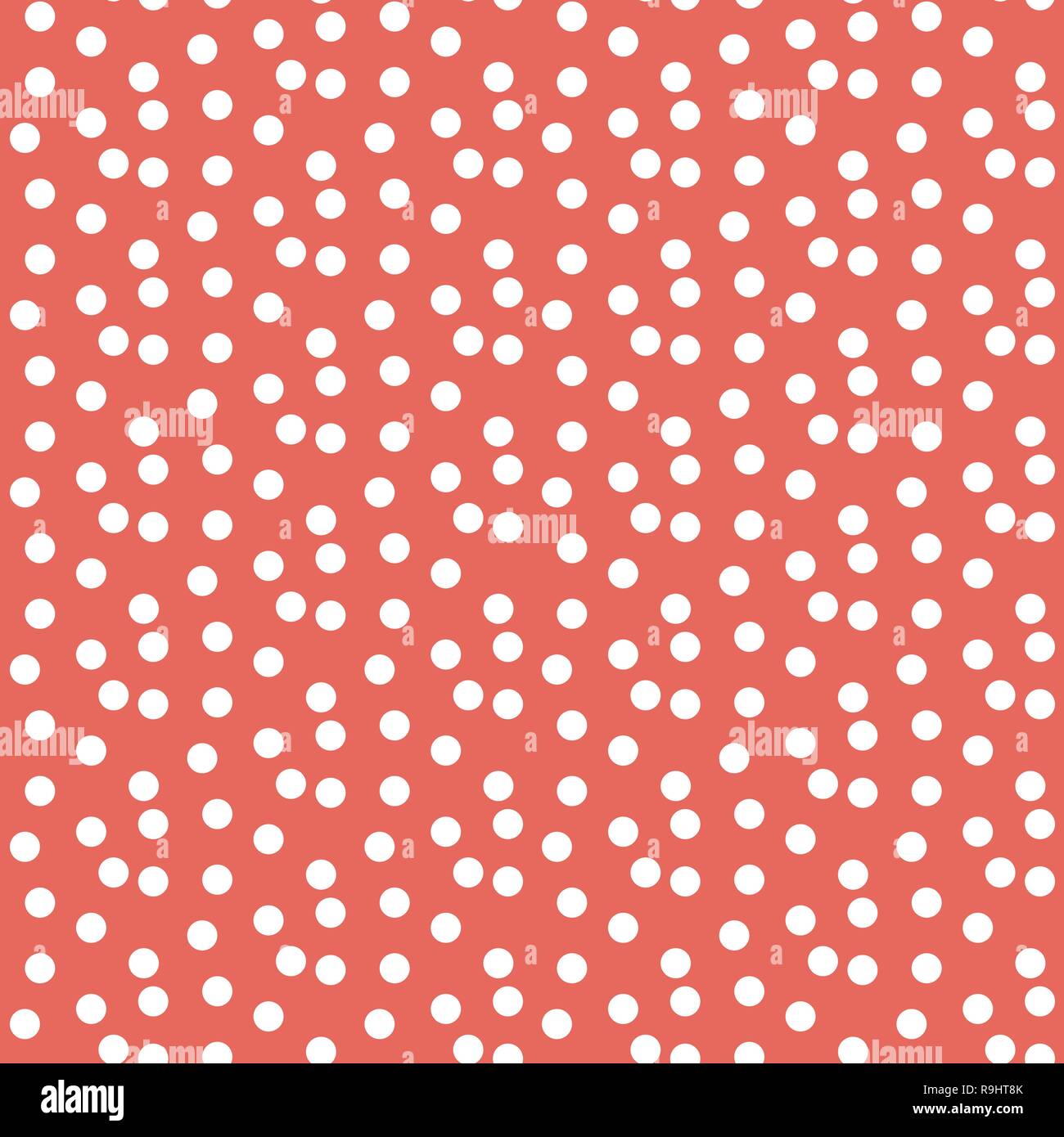 Red pastel color background scattered dots seamless pattern. Vector illustration. Stock Vector