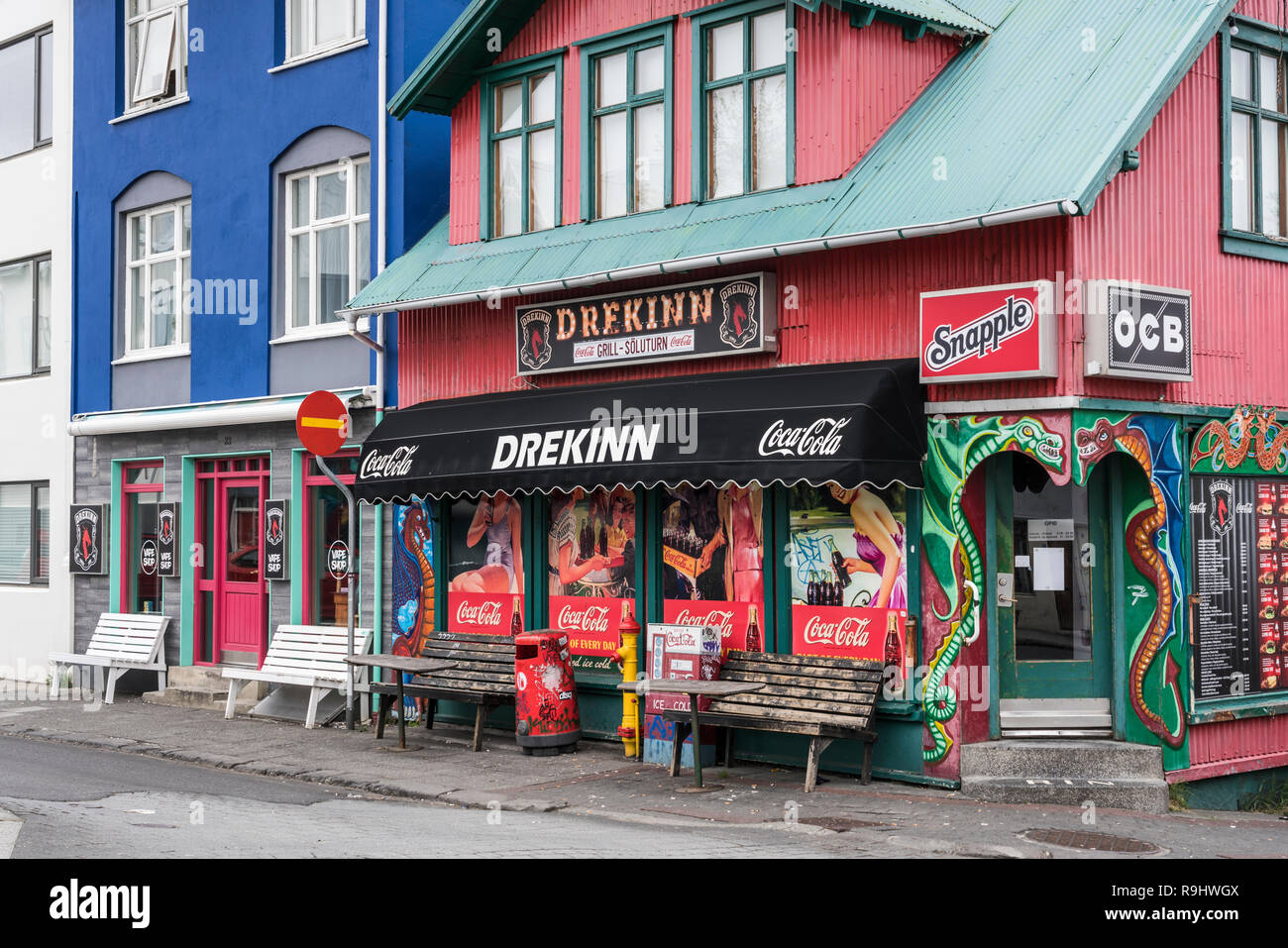 The Drekken Grill building in downtown Reykjavik, Iceland, Europe Stock  Photo - Alamy