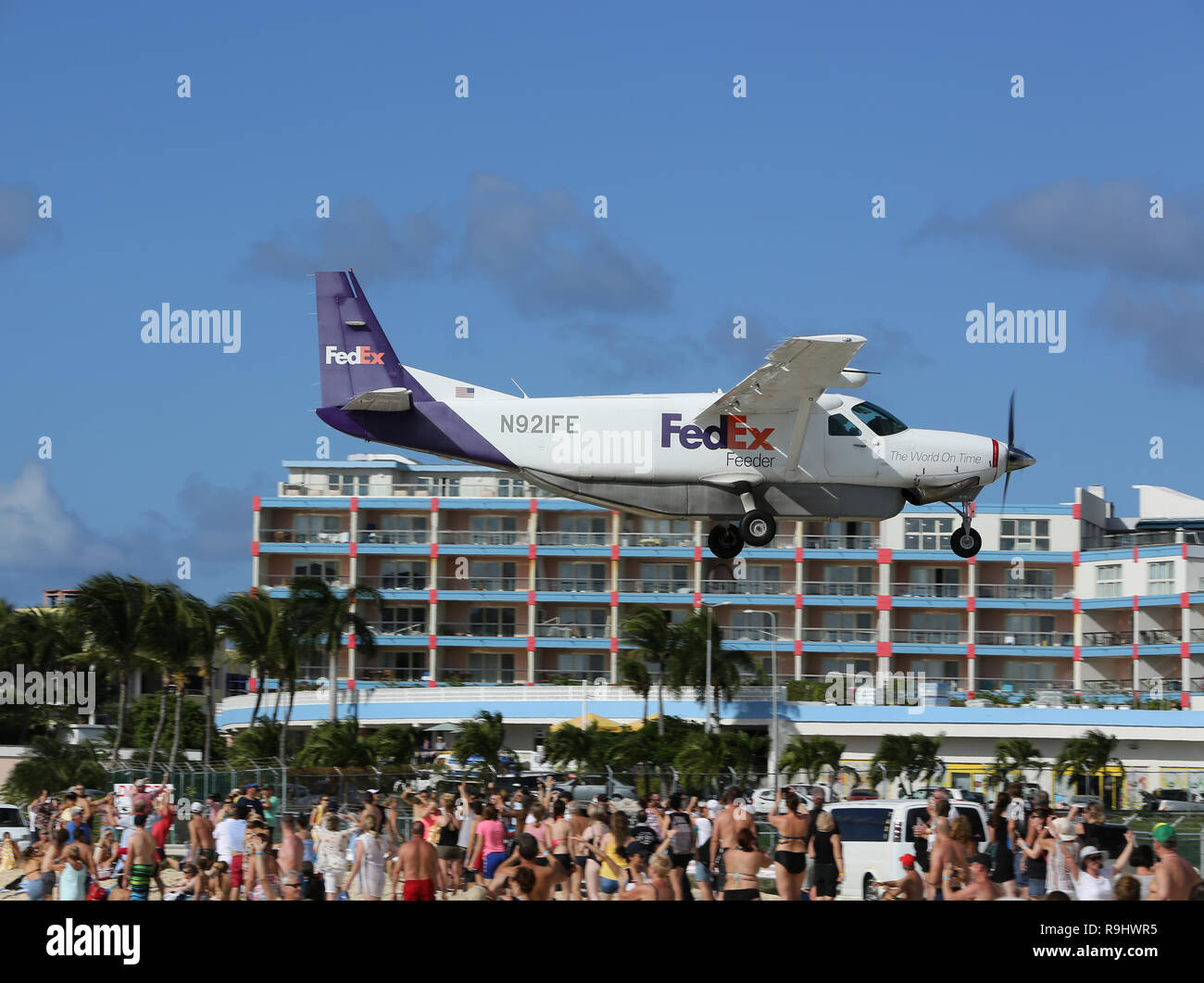 Action at Princess Juliana International Airport (SXM) on the Caribbean