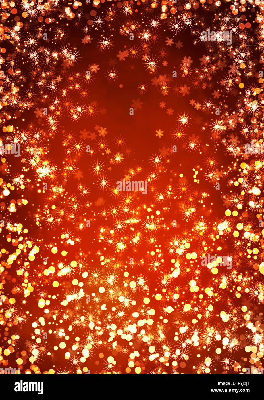 Christmas background with golden stars and snowflakes Stock Photo - Alamy