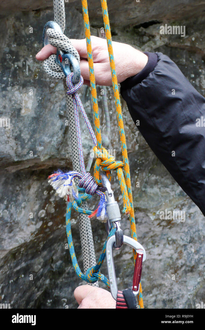 emergency rescue system with ropes during a wilderness rescue