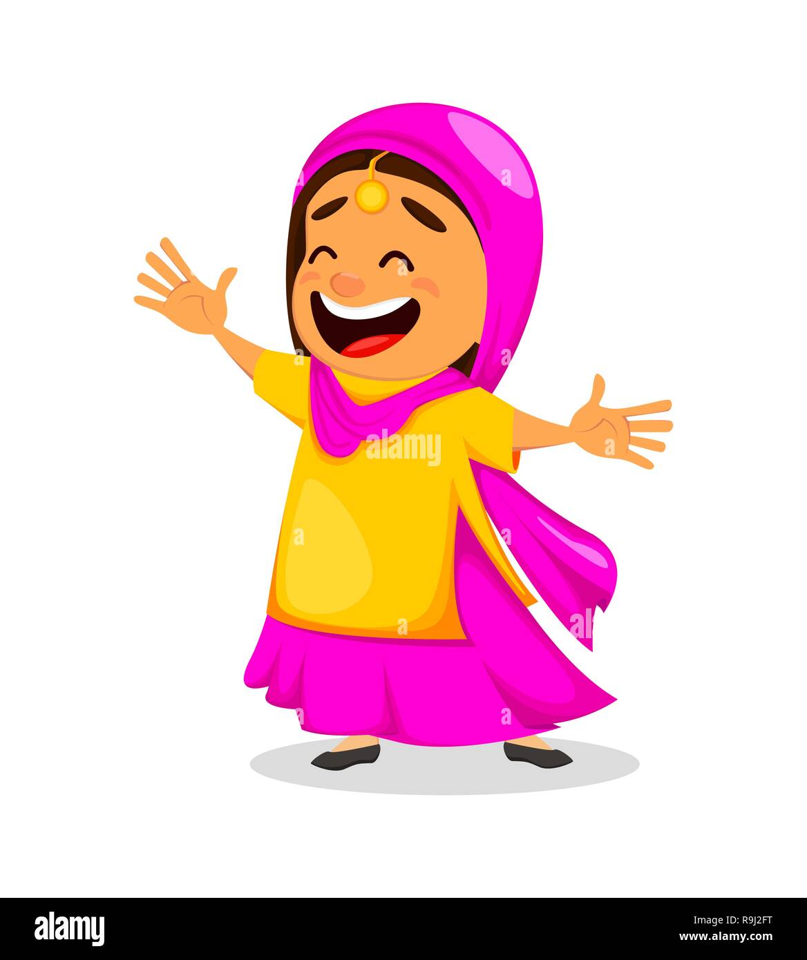 Popular winter Punjabi folk festival Lohri. Funny Indian woman celebrating  holiday. Cartoon character dancing. Vector illustration for sale, banner, p  Stock Vector Image & Art - Alamy