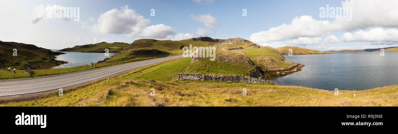 Landscape at Mavis Grind, Shetland Islands Stock Photo