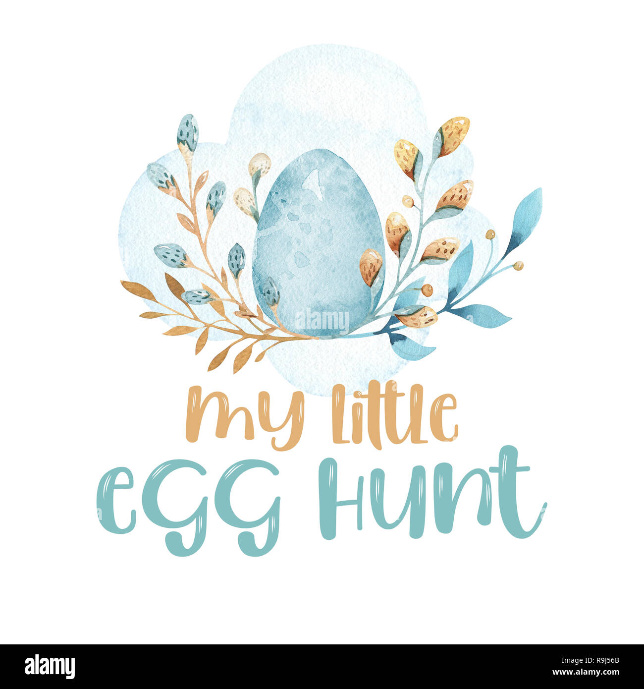 Rabbit with Easter basket isolated on a white background. Color Easter ...