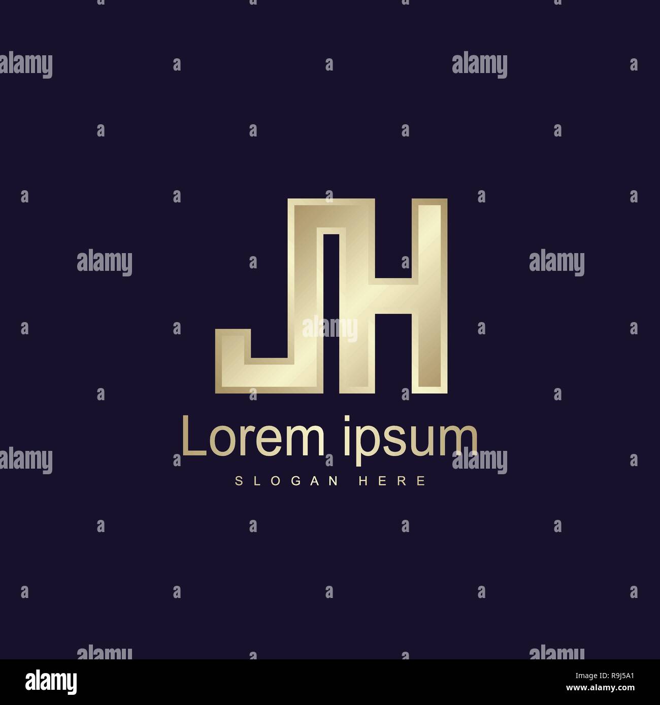 Initial Letter JH Logo Template Vector Design Stock Vector Image & Art