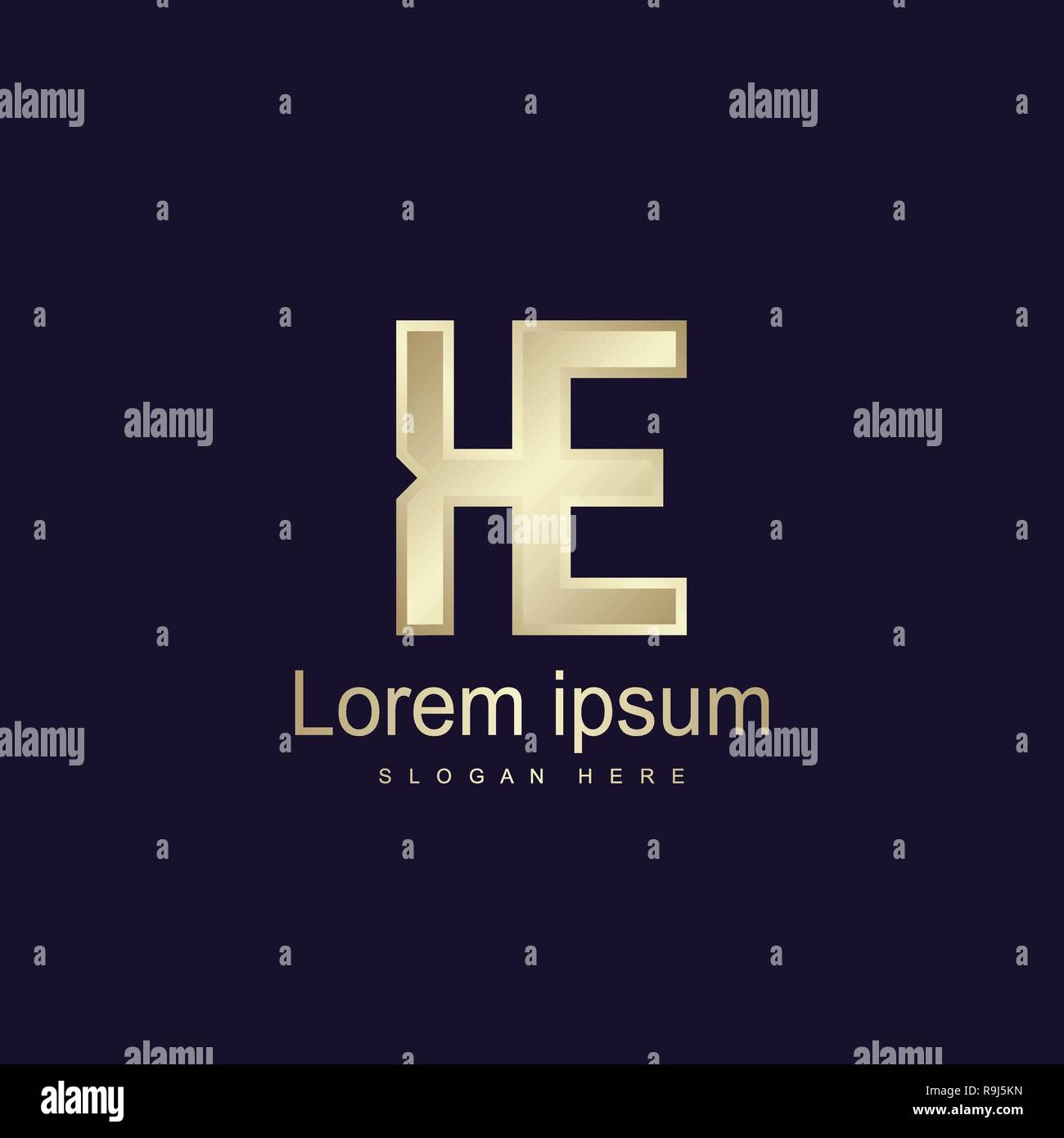 Initial Letter KE Logo Template Vector Design Stock Vector