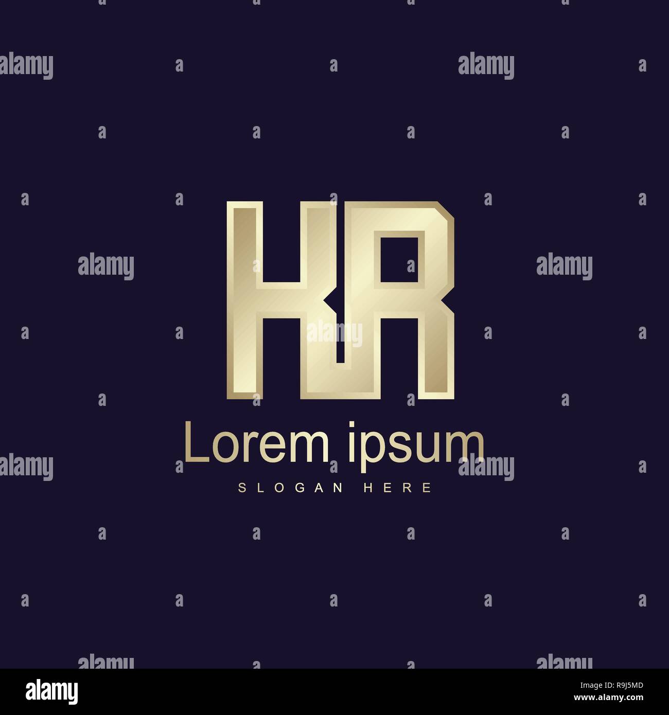 Initial Letter KR Logo Template Vector Design Stock Vector Image & Art ...