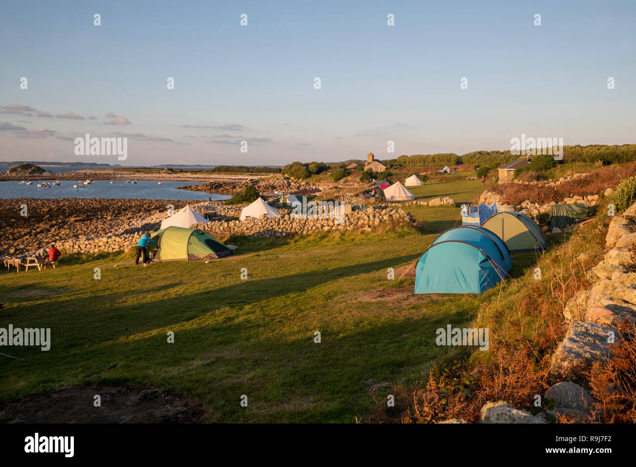 St Agnes; Campsite; Isles of Scilly; UK Stock Photo