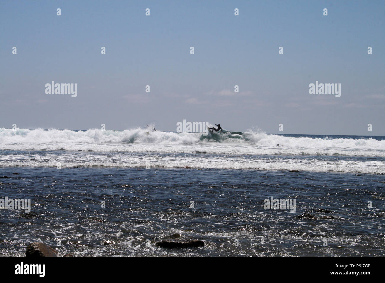 Surfers in Malibu Stock Photo