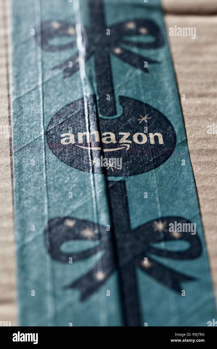 Amazon Christmas parcel tape Stock Photo Alamy