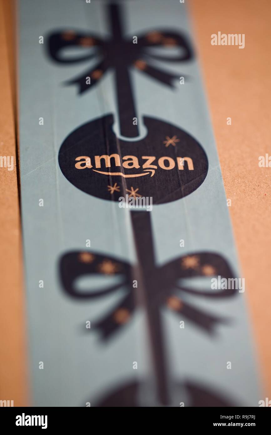 Amazon Christmas parcel tape Stock Photo Alamy
