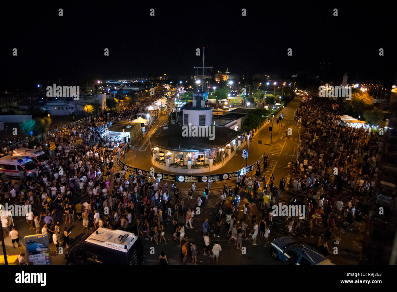 RIMINI, ITALIA - JUNE 24, 2017: Molo Street Parade Rimini, top view of the  party Stock Photo - Alamy
