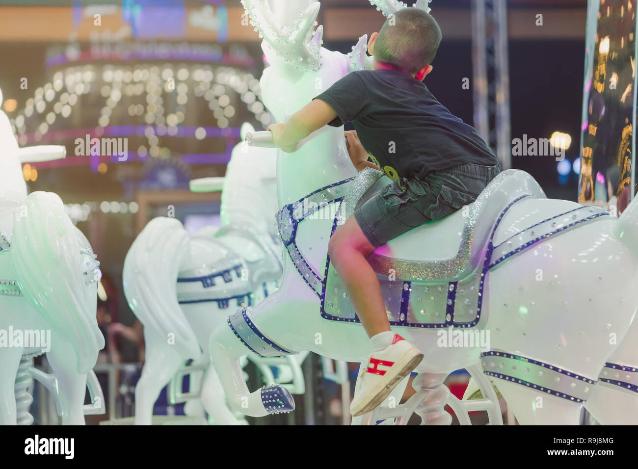 Boy ride horse alone hi-res stock photography and images - Alamy