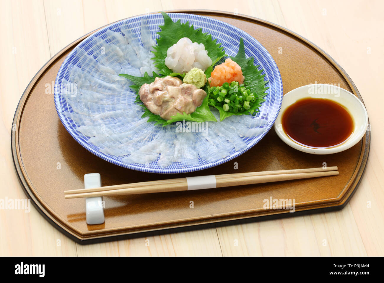 sashimi of Japanese filefish Stock Photo - Alamy