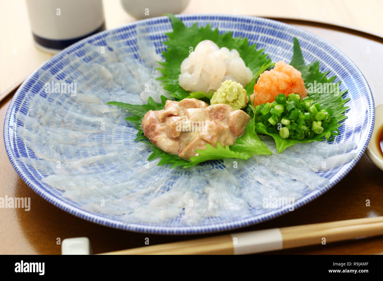 sashimi of Japanese filefish Stock Photo - Alamy