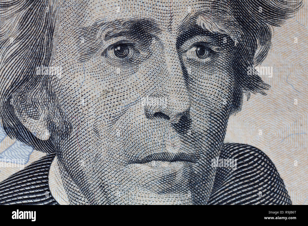 Ulysses Grant eyes macro usa twenty dollar banknote or bill. Stock Photo