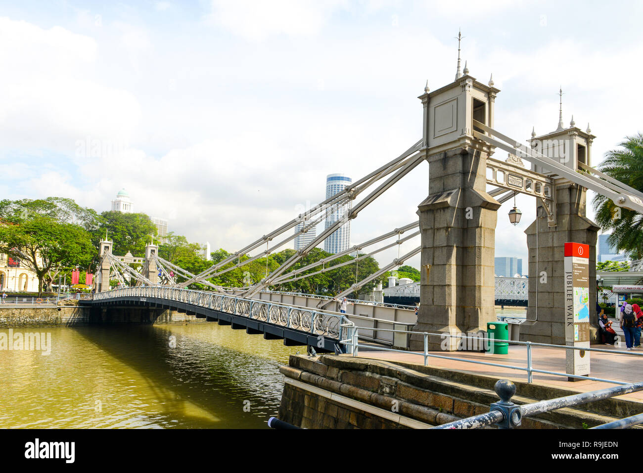 SINGAPORE NOVEMBER 16, 2018 Cavenagh Bridge is the only suspension