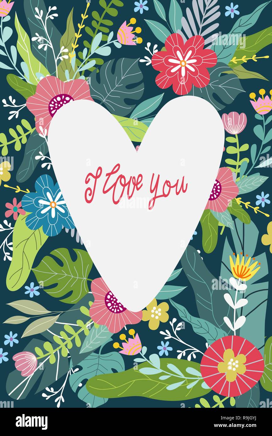 Floral design concept for Valentines Day and other users. Flower vector ...