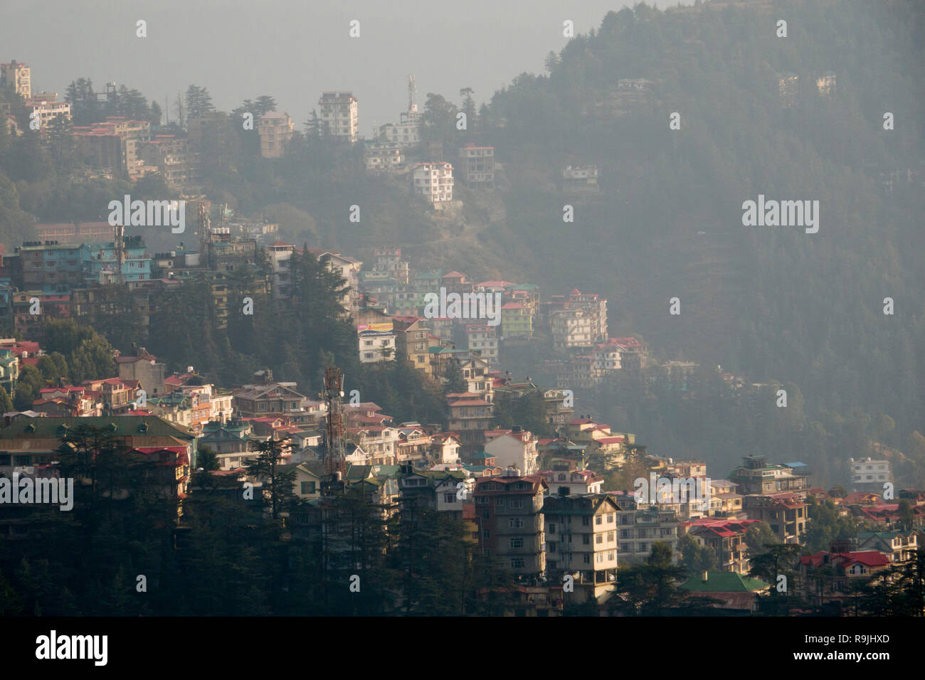 Scenic view of Shimla, Himachal Pradesh, India Stock Photo