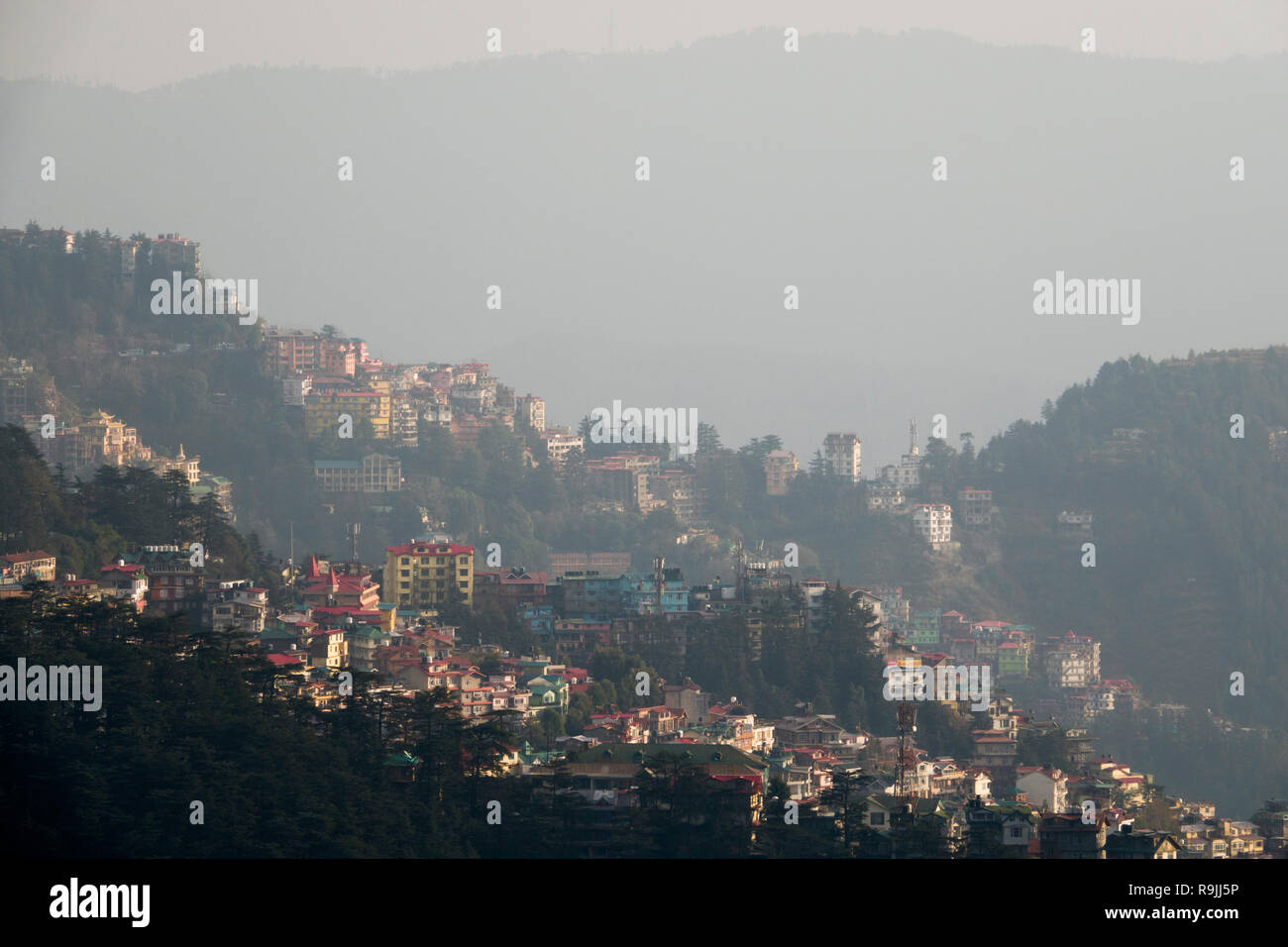 Scenic view of Shimla, Himachal Pradesh, India Stock Photo