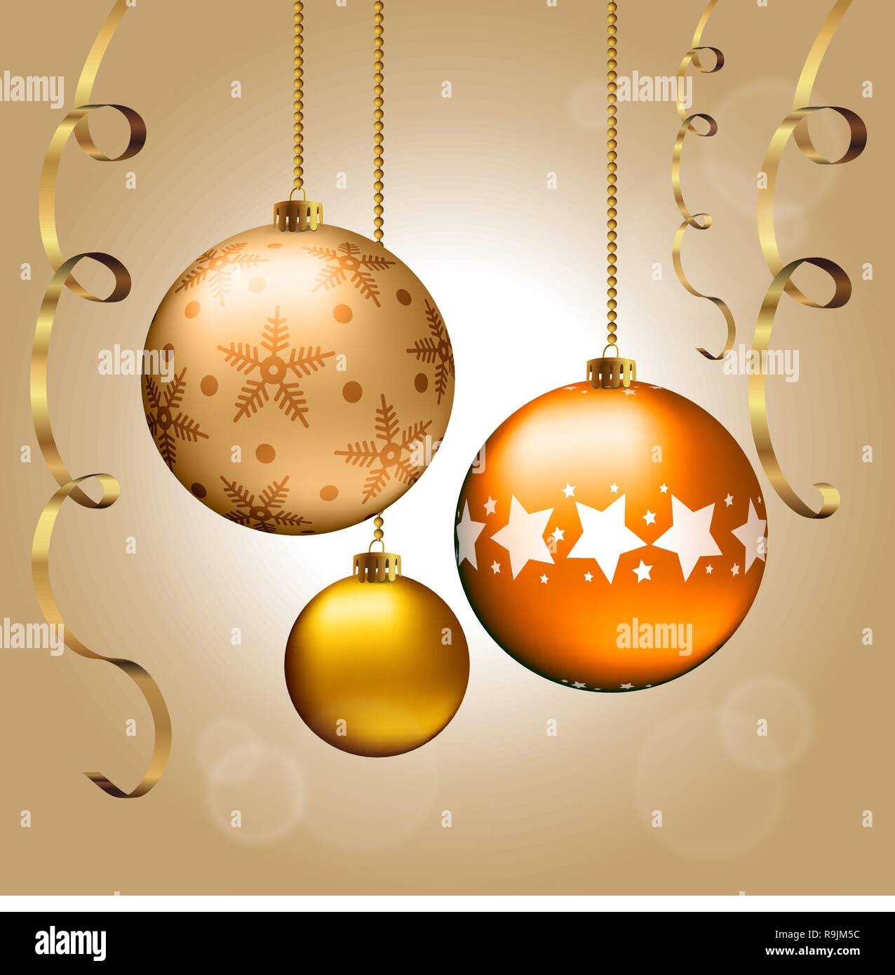 Background with Christmas balls and ribbons, vector illustration Stock ...