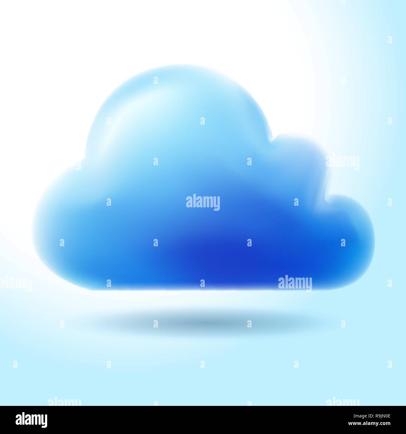 Abstract watercolor isolated blue cloud. Vector illustration Stock Vector