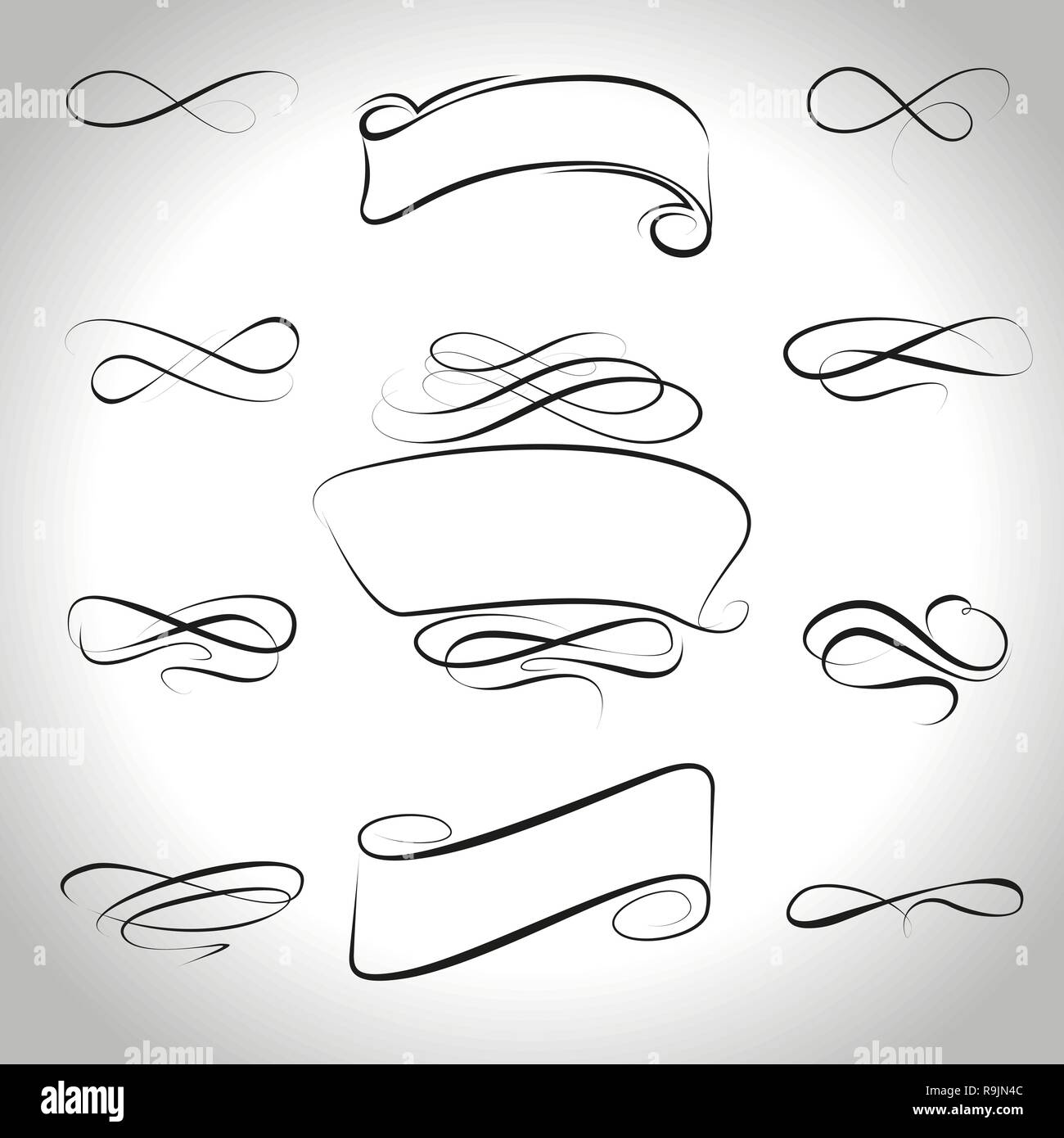 Calligraphic design elements and page decorations for design,vector illustration Stock Vector