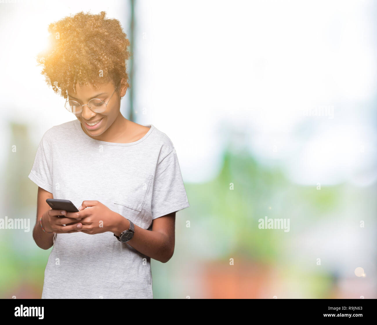 Portrait cheery woman using hi-res stock photography and images - Alamy