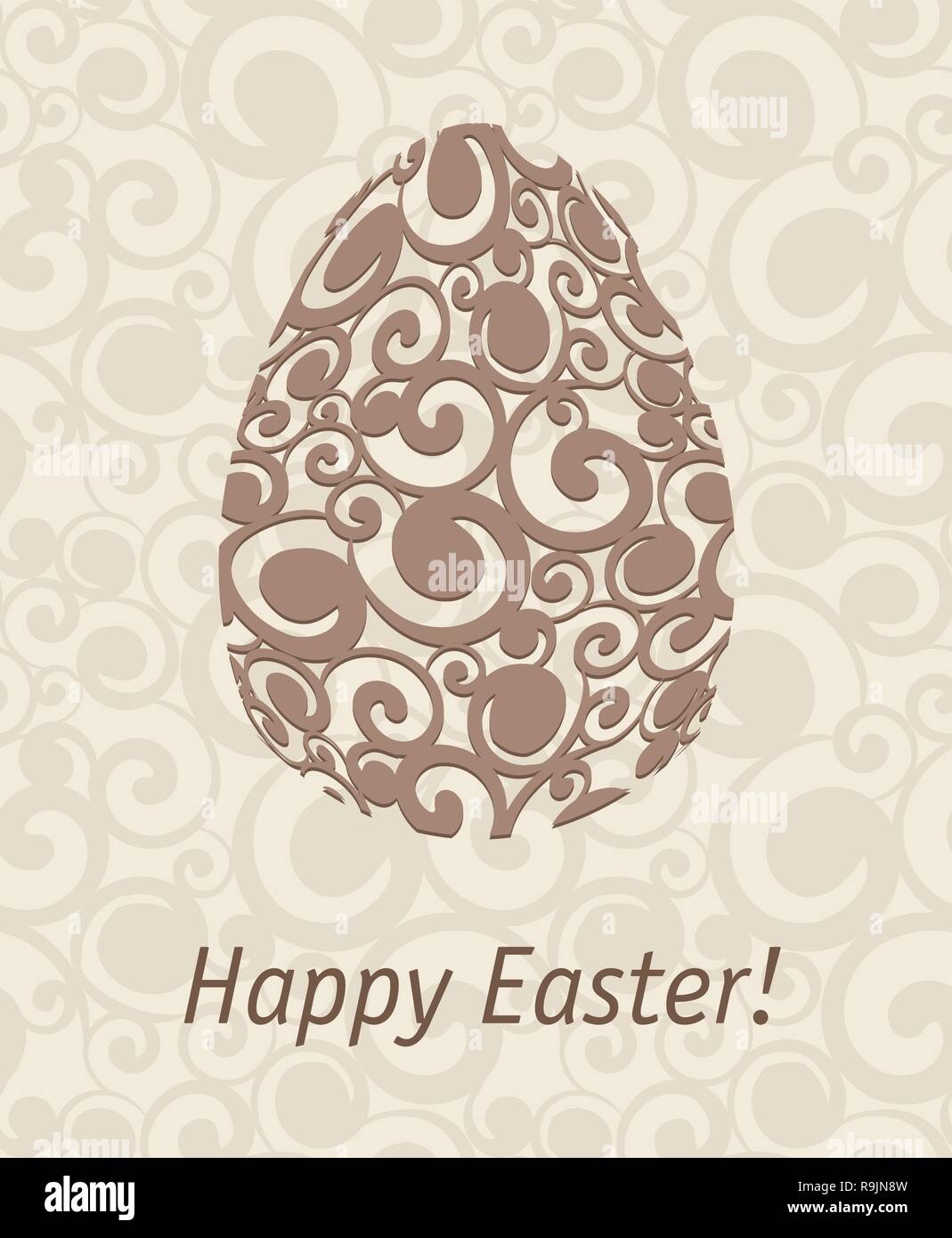 Easter egg on abstract background, vector illustration Stock Vector