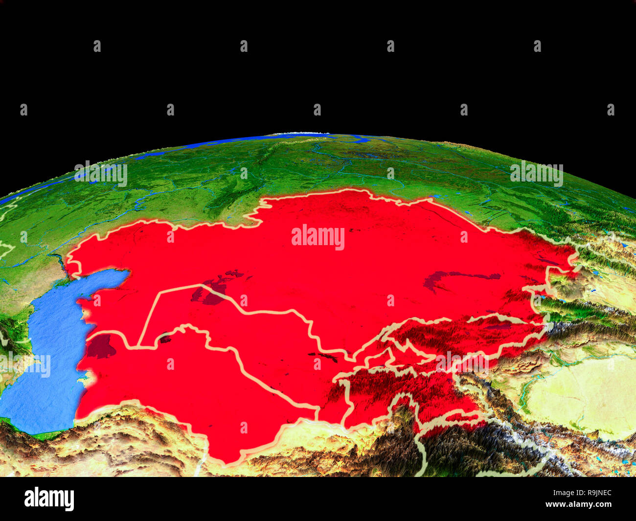 Political Map Central Asia Hi Res Stock Photography And Images Alamy Central Asia On Model Of Planet Earth With Country Borders And Very Detailed Planet Surface 3d Illustration Elements Of This Image Furnished By Nasa R9JNEC 