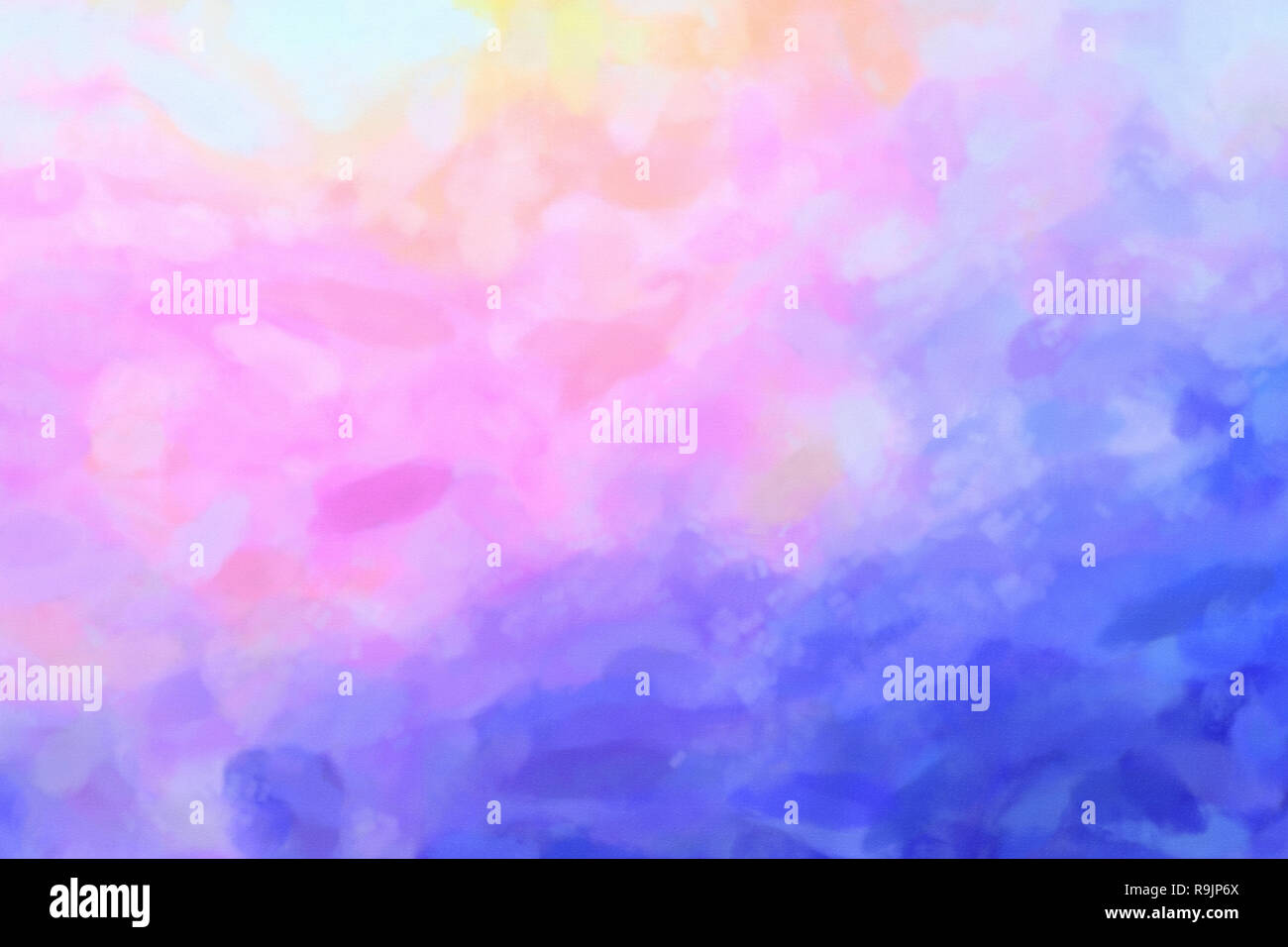 White pink blue watercolor gradient background. Colorful digital illustration simulating true watercolor with paper texture. Stock Photo