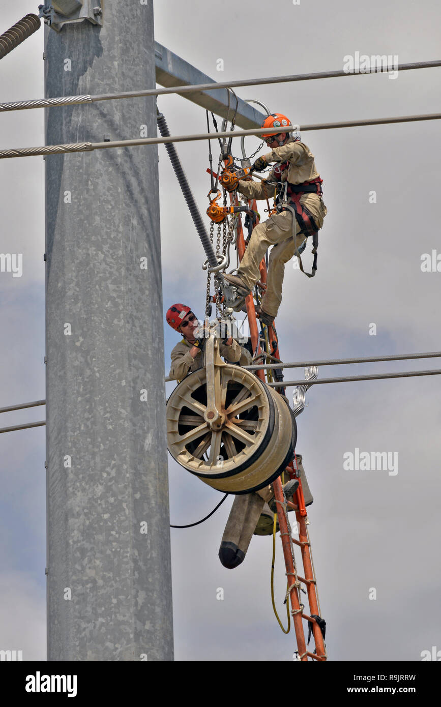 Electrical Power Linemen Stock Photo Alamy