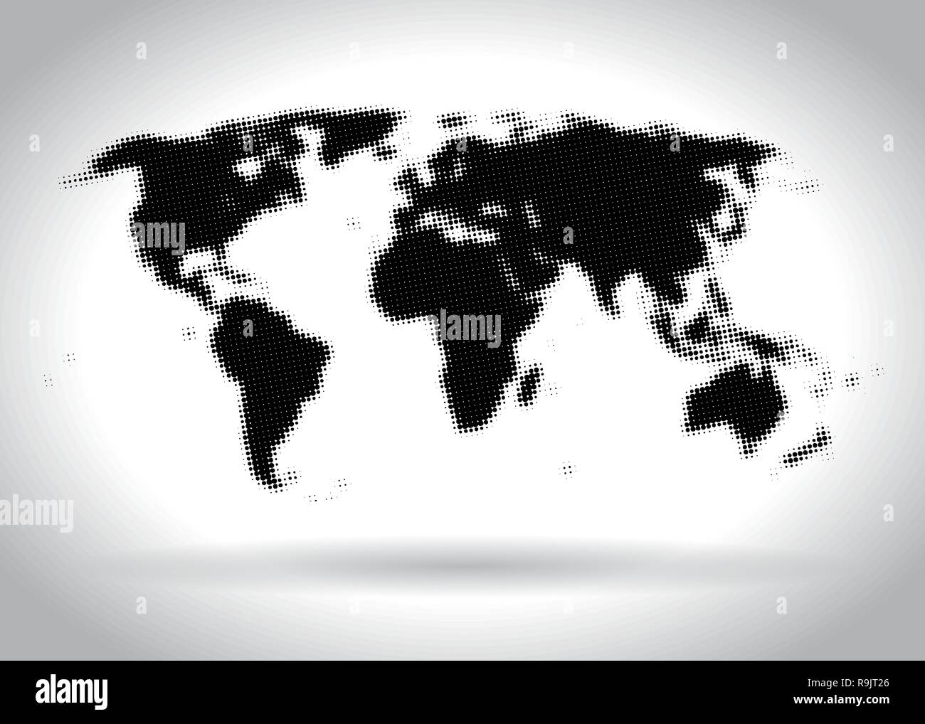 Halftone black isolated worldmap for business presentations, vector illustration Stock Vector