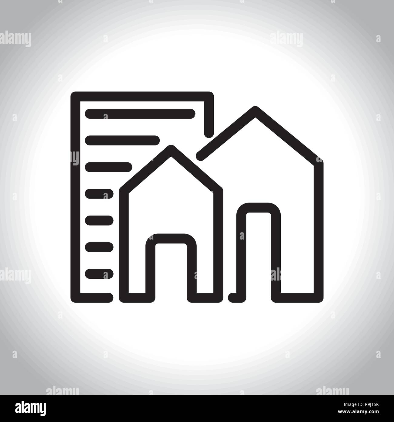 Real estate icon in line style, vector illustration Stock Vector Image ...