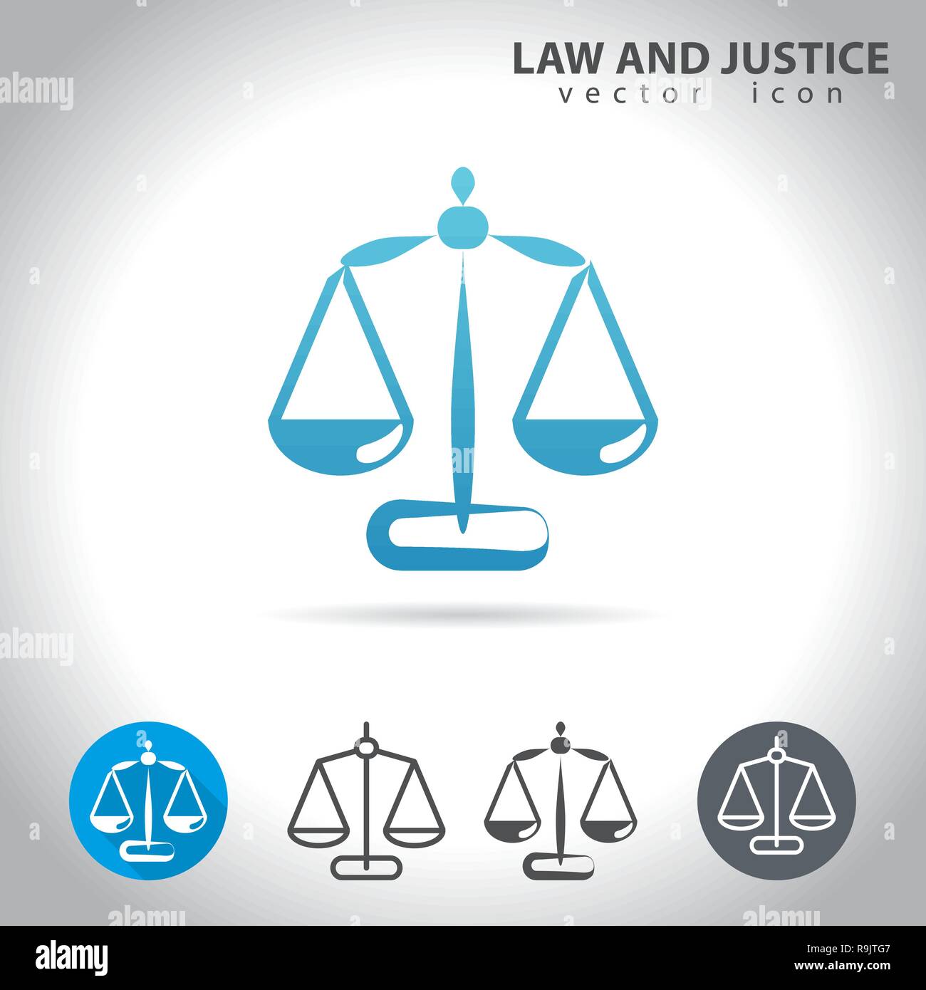 Law and justice icon set, collection of scale icons, vector ...