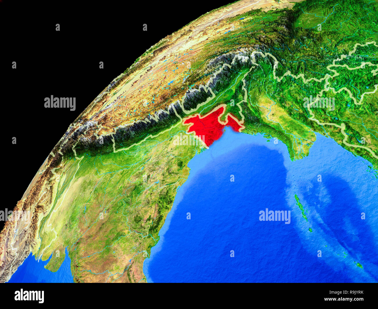 Detail map of bangladesh hi-res stock photography and images - Alamy
