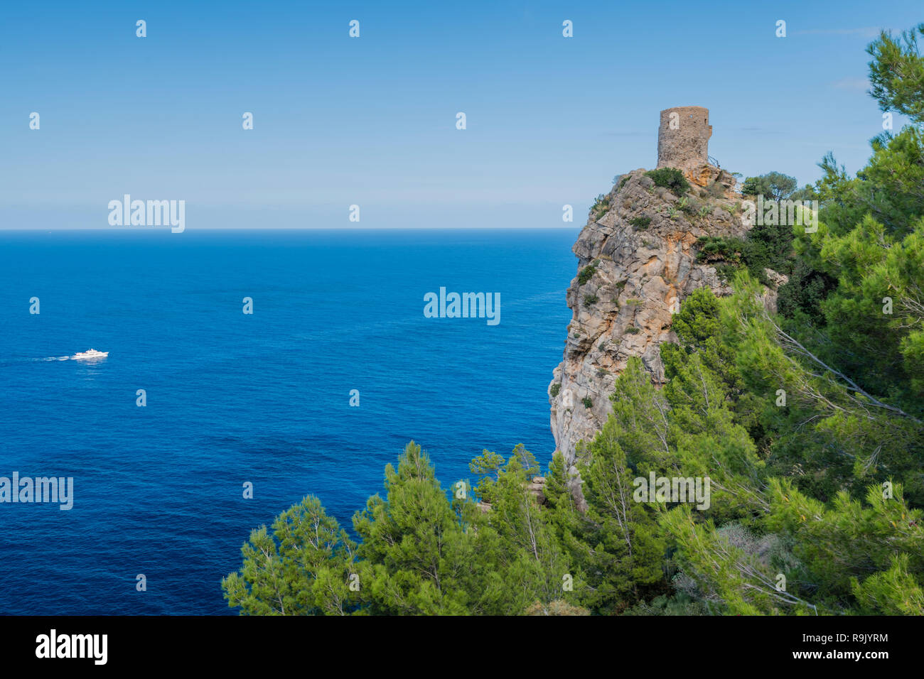 Mallorca Landschaft Kuestenstrasse Norden, Majorca Landscape northern coastal highway Stock Photo